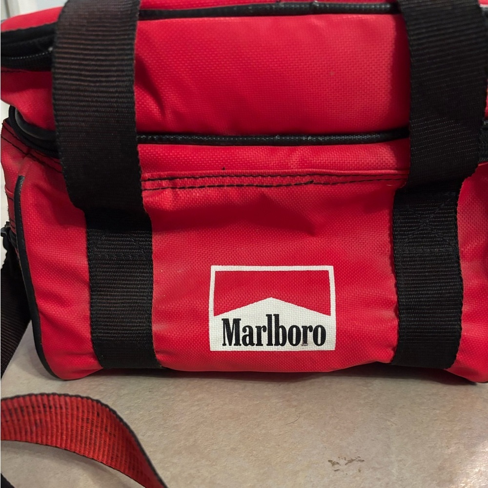 Vintage 90s Marlboro Red Insulated Soft Sided Cooler Lunch Bag